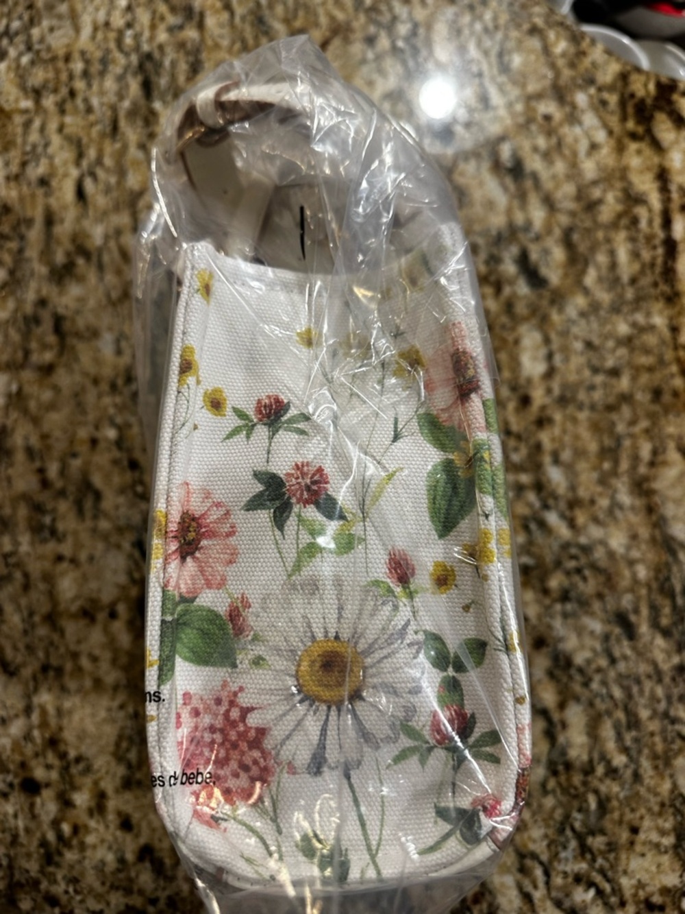 Nanette Lepore White Floral Satchel with Pink and Green Stripe - Picture 5 of 15